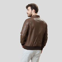 Load image into Gallery viewer, Bruce Brown Bomber Leather Jacket - Shearling leather
