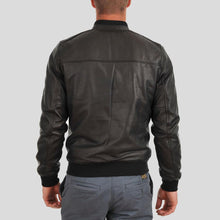 Load image into Gallery viewer, Tom Black Bomber Leather Jacket - Shearling leather
