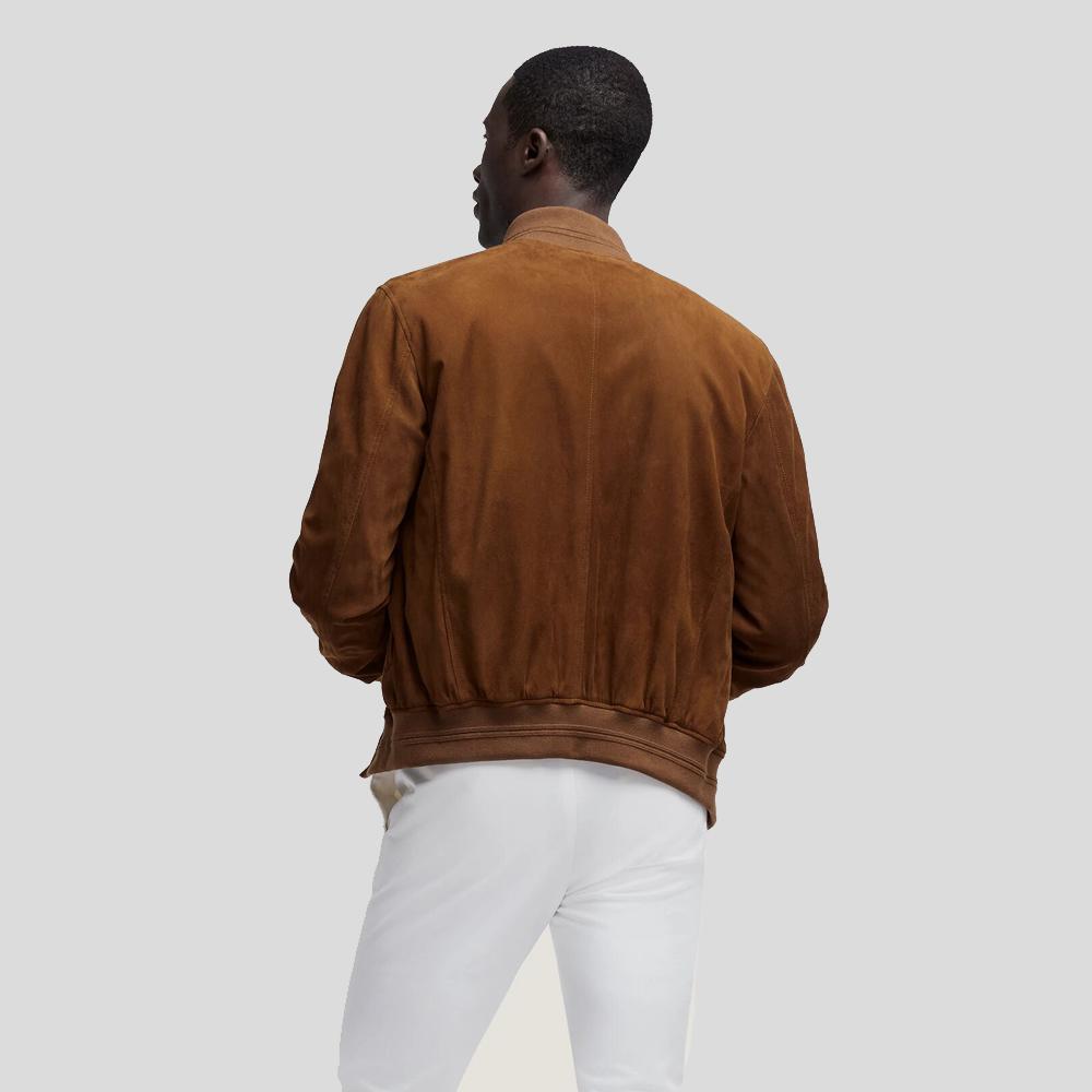 Cohen Tan Suede Leather Jacket - Shearling leather