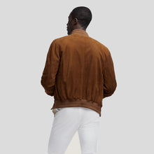 Load image into Gallery viewer, Cohen Tan Suede Leather Jacket - Shearling leather
