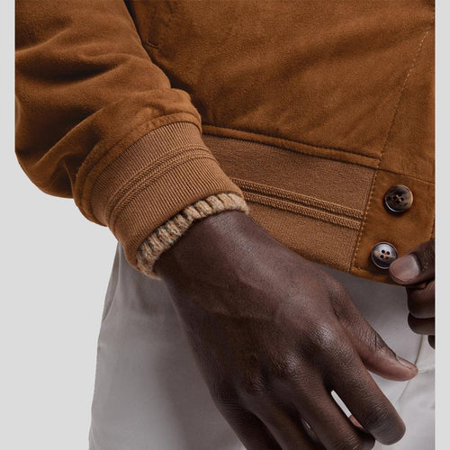 Cohen Tan Suede Leather Jacket - Shearling leather