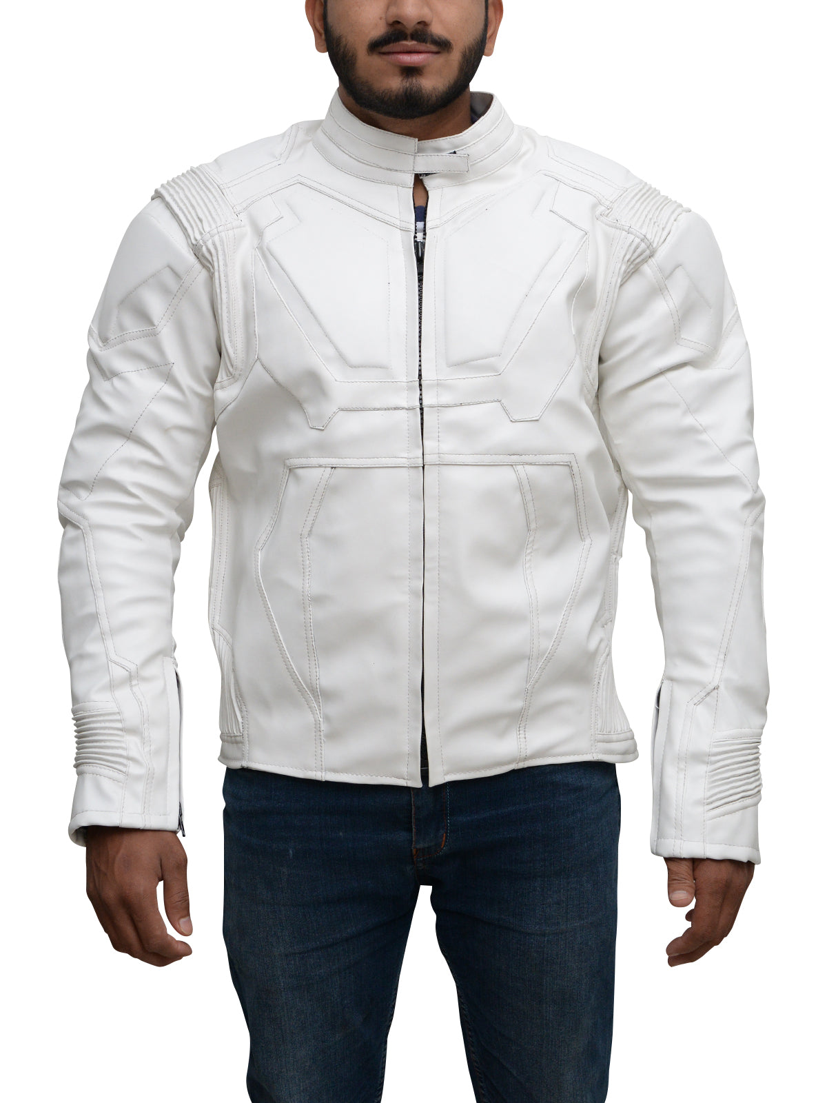 White Biker Leather Jacket | White Leather Jacket | Biker Jackets