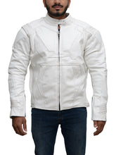 Load image into Gallery viewer, White Biker Leather Jacket | White Leather Jacket | Biker Jackets
