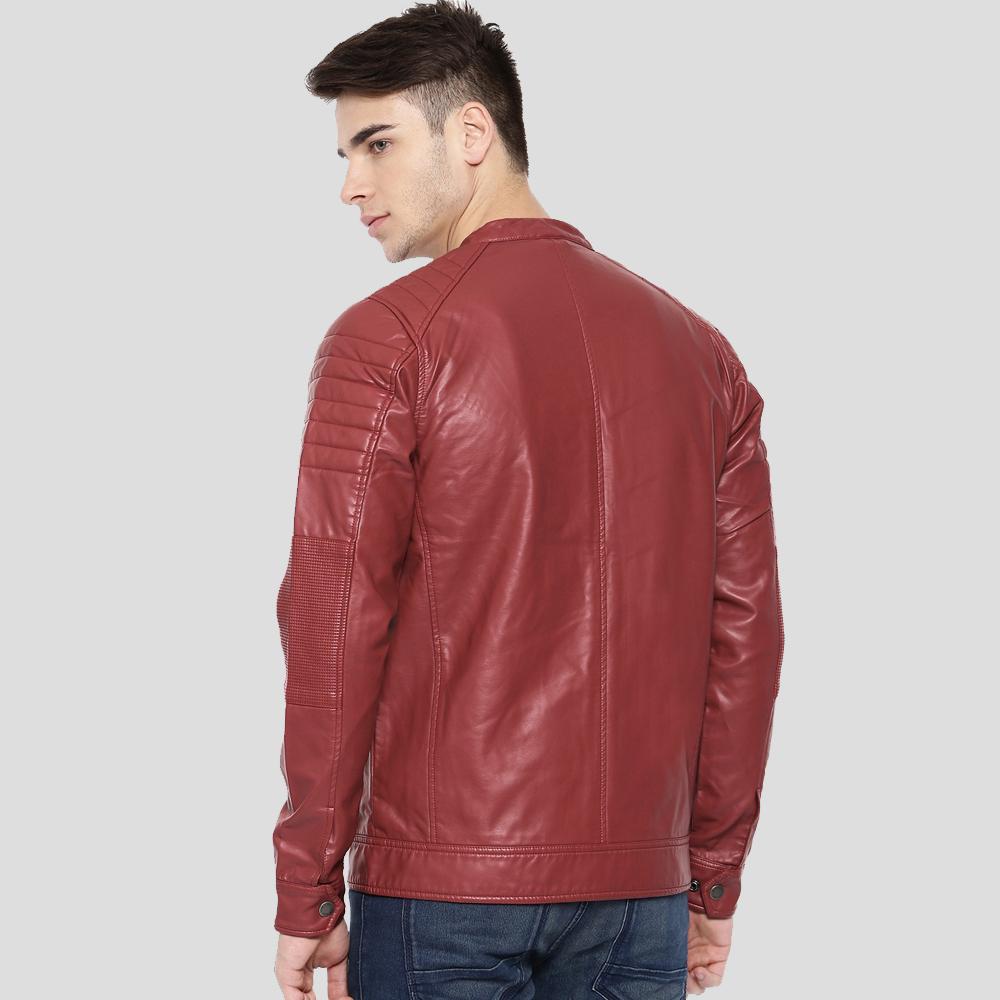 Cooper Red Quilted Leather Jacket - Shearling leather