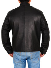 Load image into Gallery viewer, Leather Biker Jacket In Black - Shearling leather
