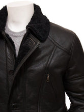 Load image into Gallery viewer, Boehmer Black Leather Shearling Jacket
