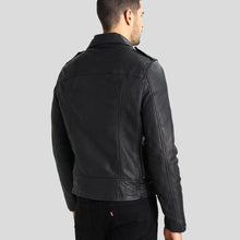 Load image into Gallery viewer, Lupe Black Removable Hooded Leather Jacket - Shearling leather
