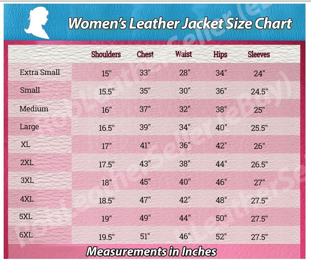 Women Rockers Punk Studded Jacket Leather Multi Design Chain Weird Science - Shearling leather
