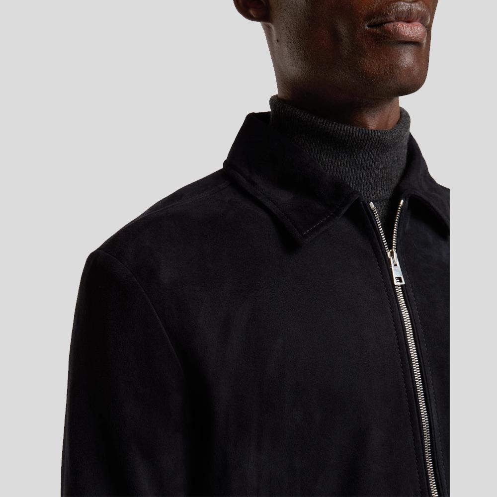 Jerry Blue Suede Leather Jacket - Shearling leather