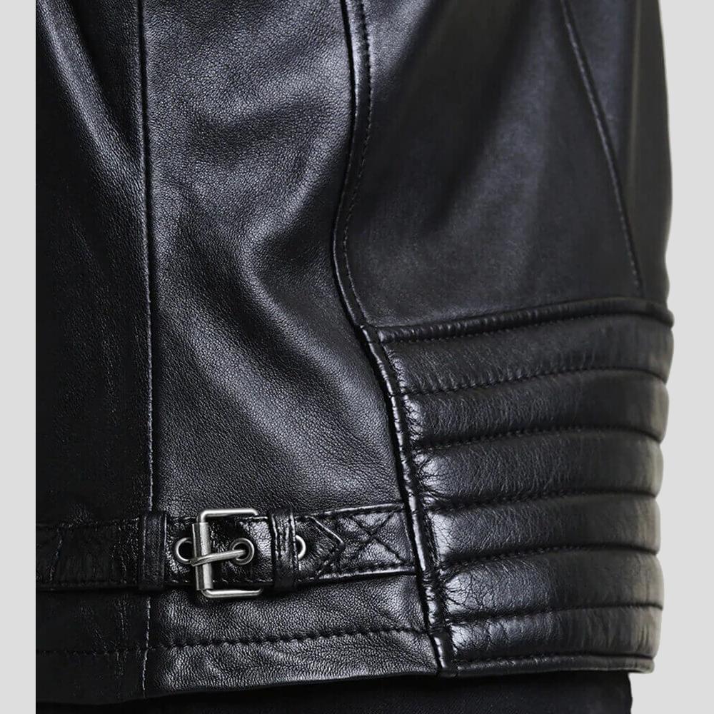 Lester Black Racer Leather Jacket - Shearling leather