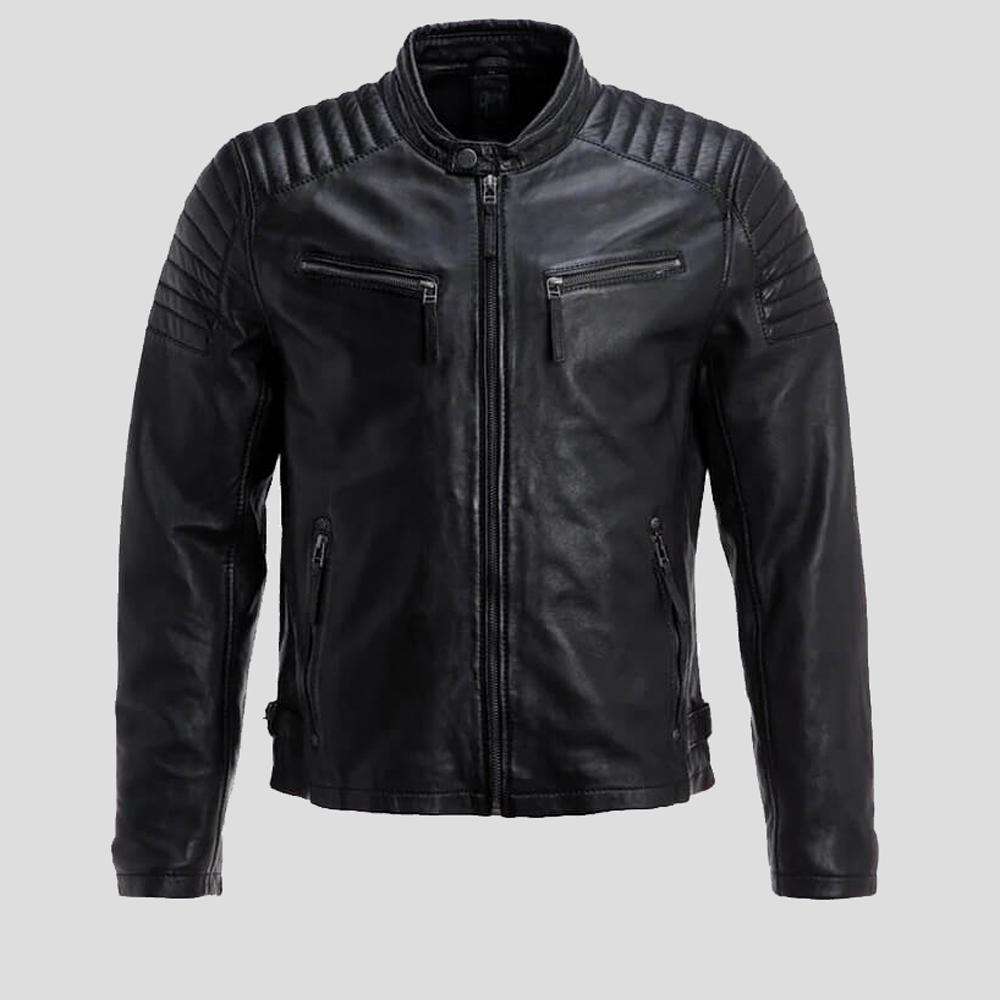 Lester Black Racer Leather Jacket - Shearling leather