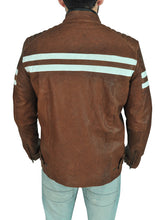 Load image into Gallery viewer, Classic Brown Leather Biker Jacket - Shearling leather
