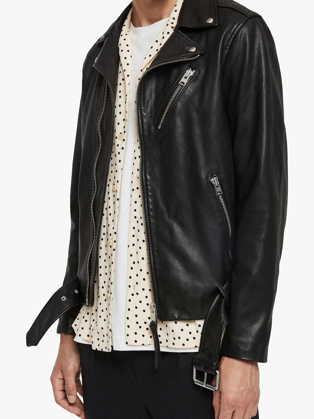 Natty Black Jacket For Men - Shearling leather