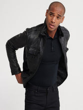Load image into Gallery viewer, Black Leather Jacket - Shearling leather

