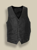 Men Premium Leather Vest - Shearling leather