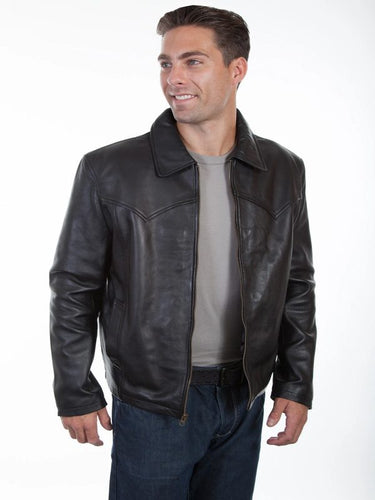 Black Leather Jacket - Shearling leather