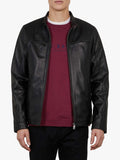 Black Leather Jacket - Shearling leather
