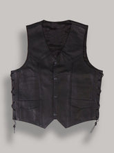 Load image into Gallery viewer, Men Cowhide Leather Vest - Shearling leather
