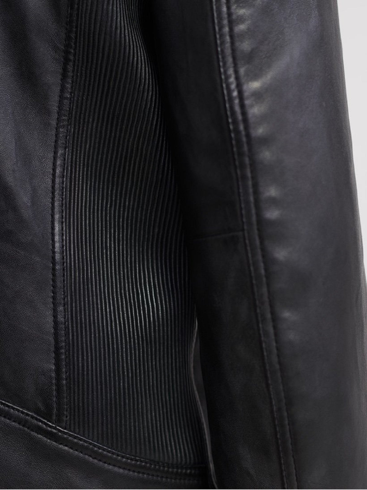 Black Leather Jacket - Shearling leather