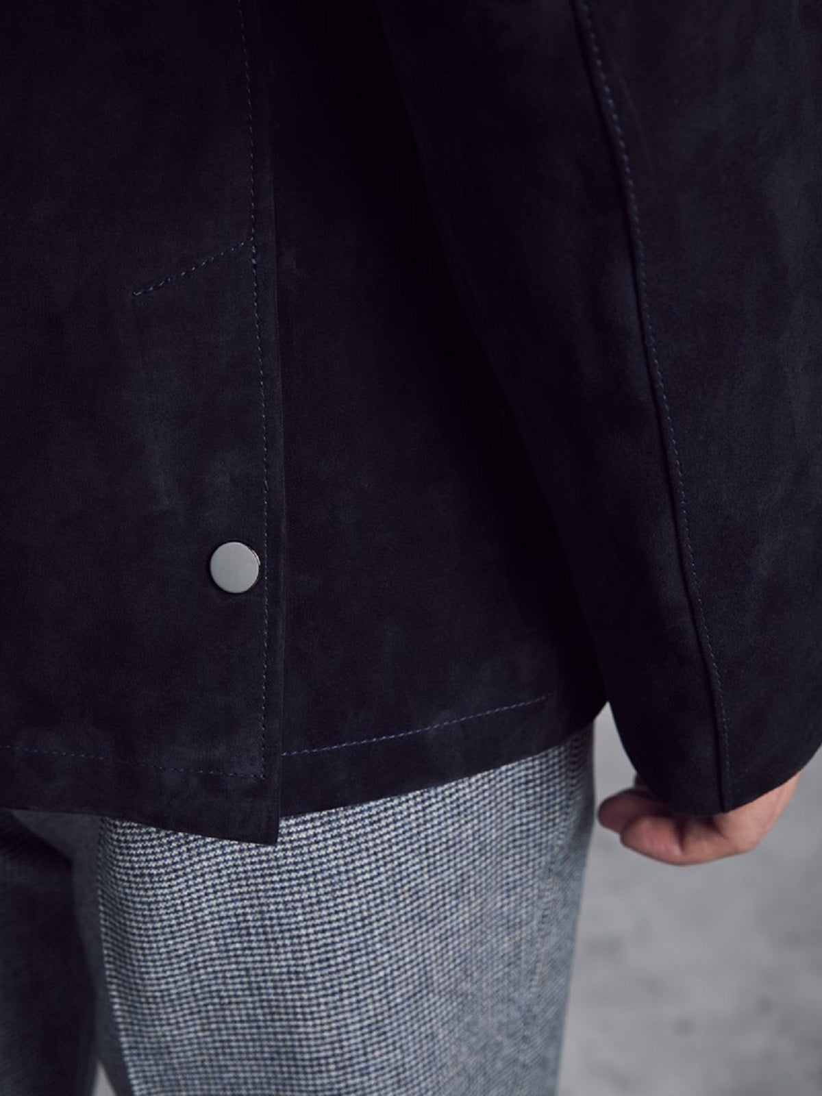 Men Black Suede Leather Jacket - Shearling leather