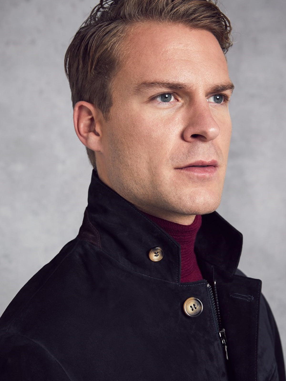 Men Black Suede Leather Jacket - Shearling leather