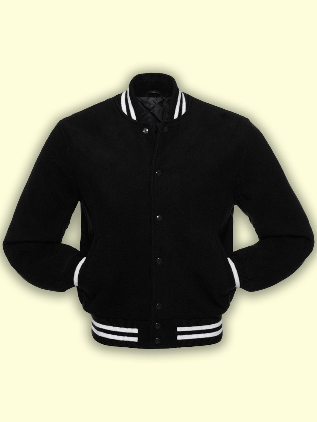 Black Fleece Varsity Jacket - Shearling leather