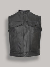 Load image into Gallery viewer, Men Black Leather Vest - Shearling leather
