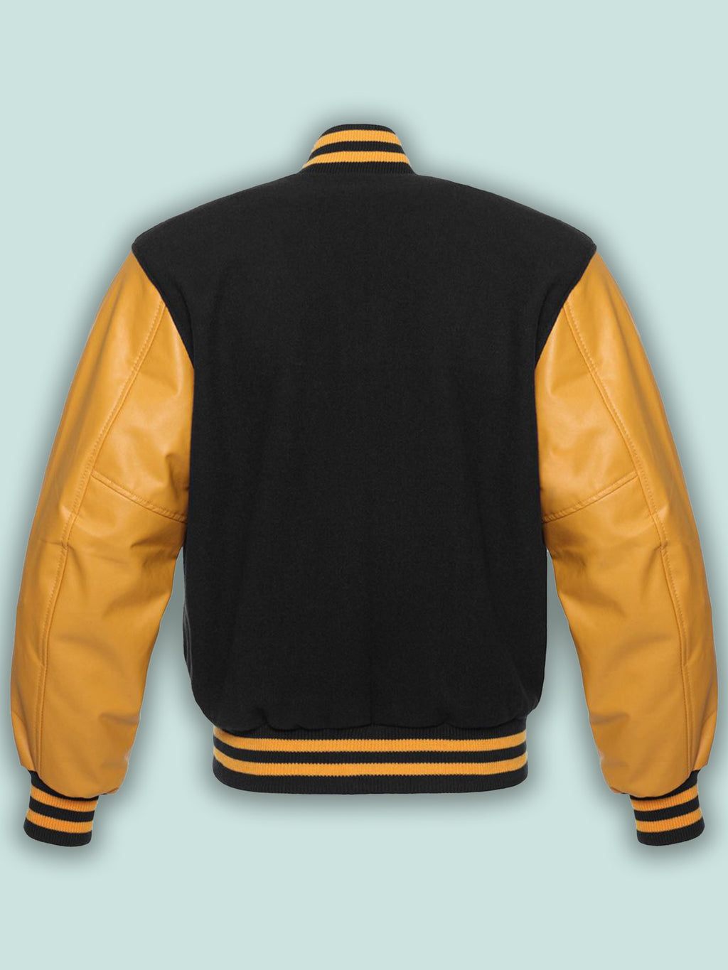 Black & Gold Varsity Jacket - Shearling leather
