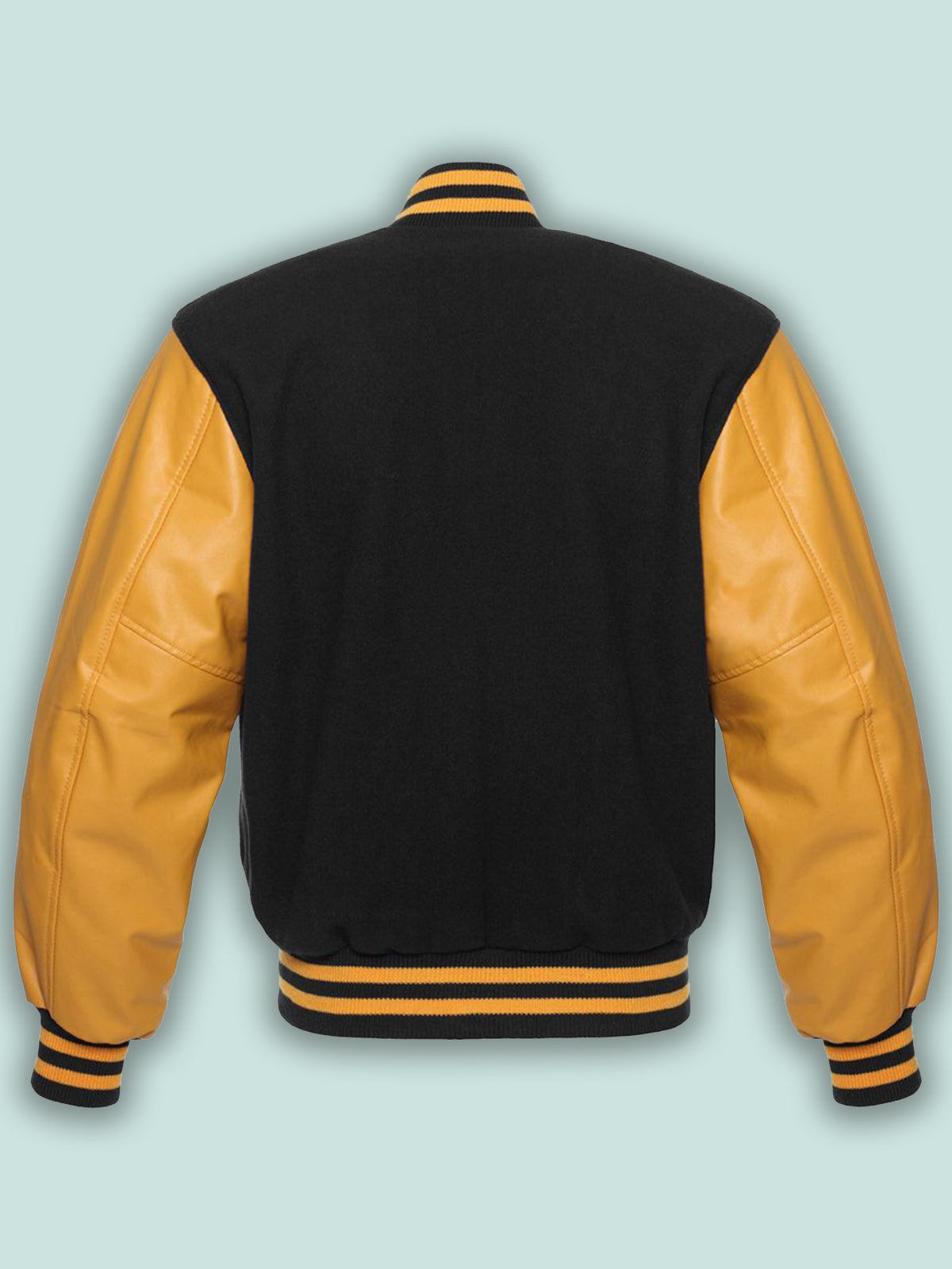 Black & Gold Varsity Jacket - Shearling leather