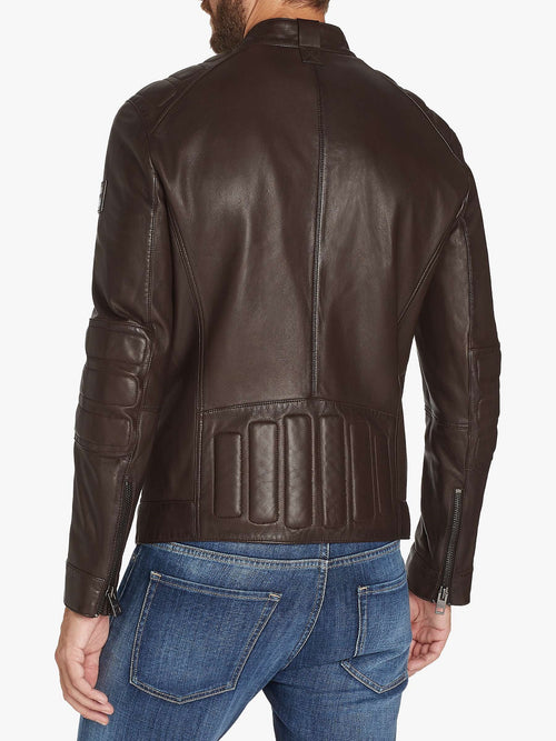 Brown Leather Jakcet - Shearling leather