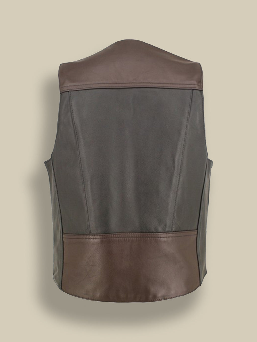 Men Vintage Leather Vest - Shearling leather