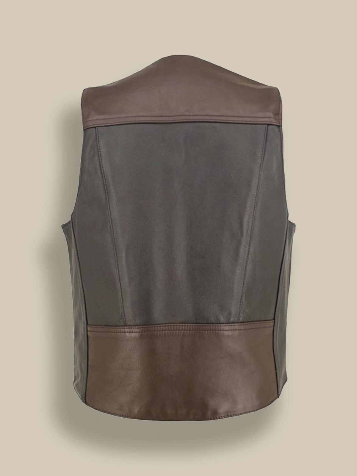 Men Vintage Leather Vest - Shearling leather