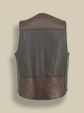 Load image into Gallery viewer, Men Vintage Leather Vest - Shearling leather

