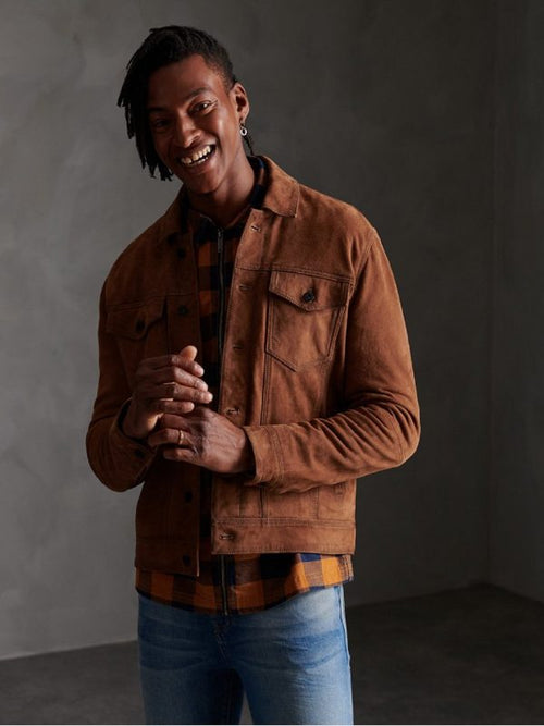 Brown Leather Jacket - Shearling leather