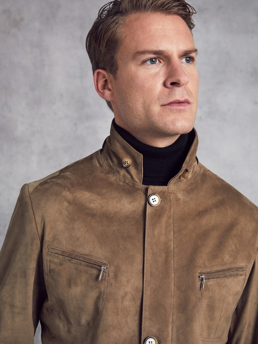 Brown Leather Jacket - Shearling leather