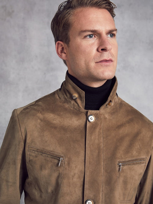 Brown Leather Jacket - Shearling leather