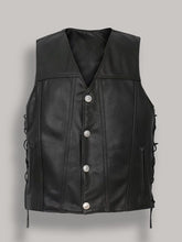 Load image into Gallery viewer, Men Buffalo Nickel Snap Vest - Shearling leather
