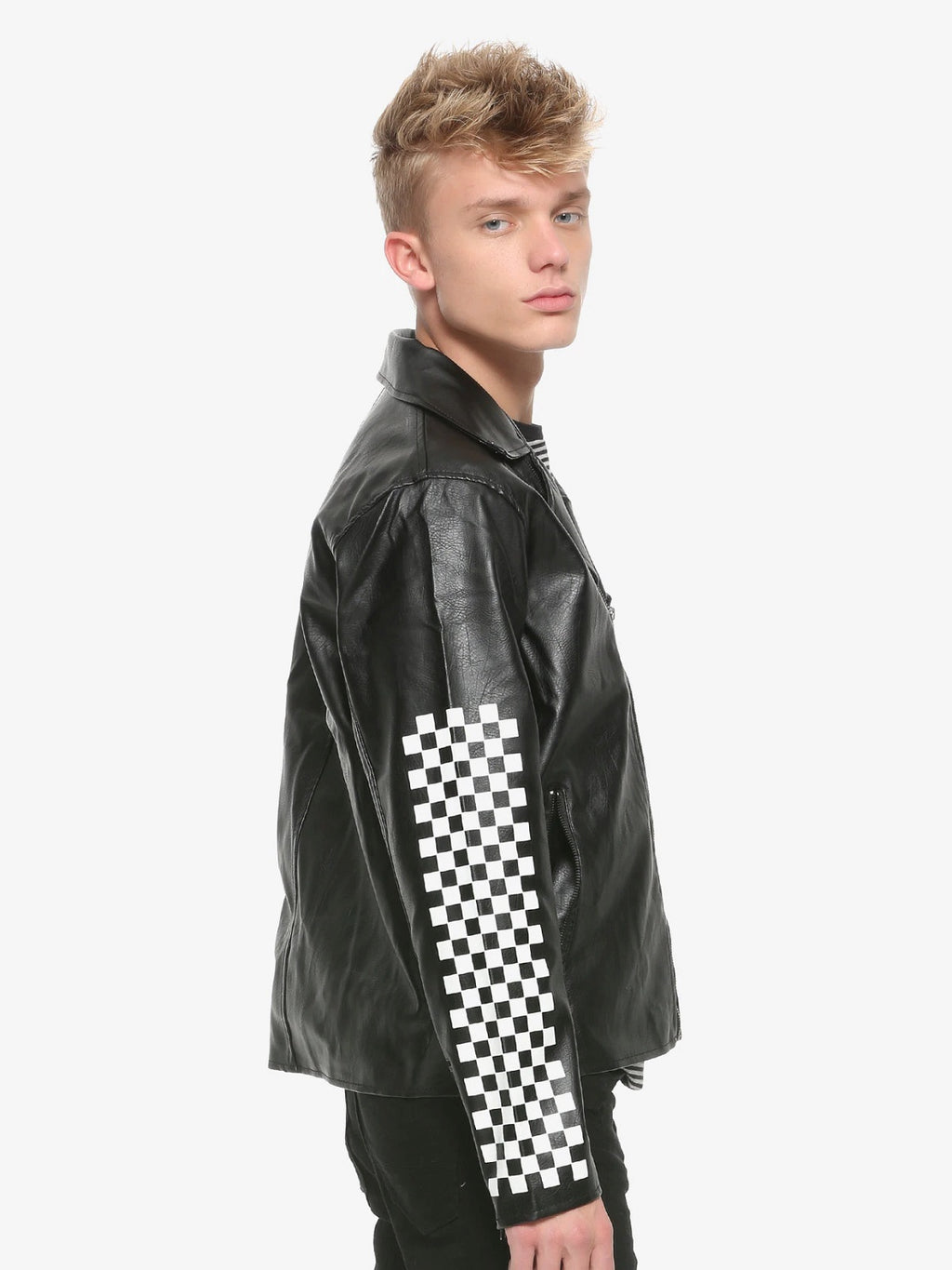Black Leather Jacket - Shearling leather