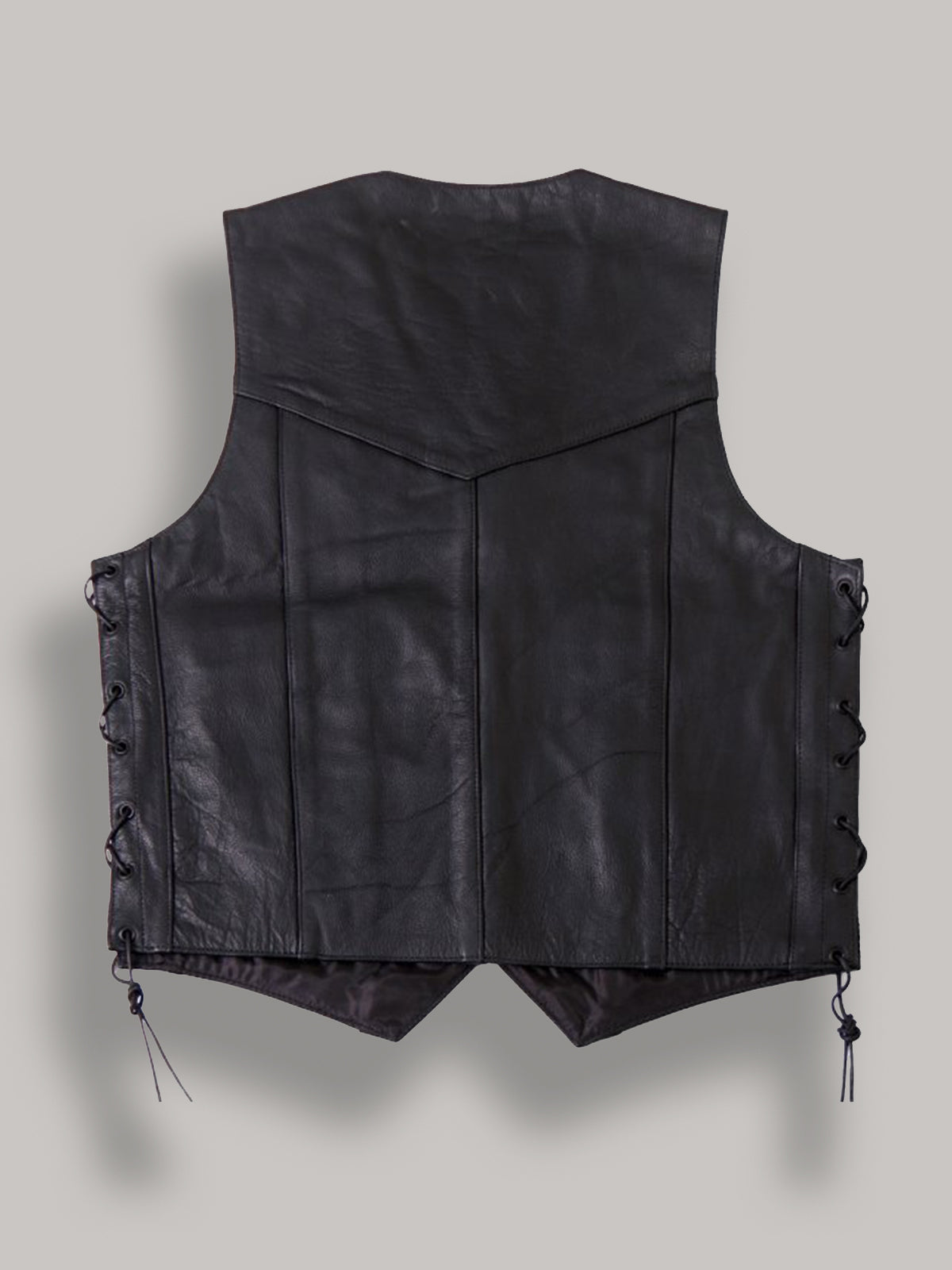 Men Cowhide Leather Vest - Shearling leather