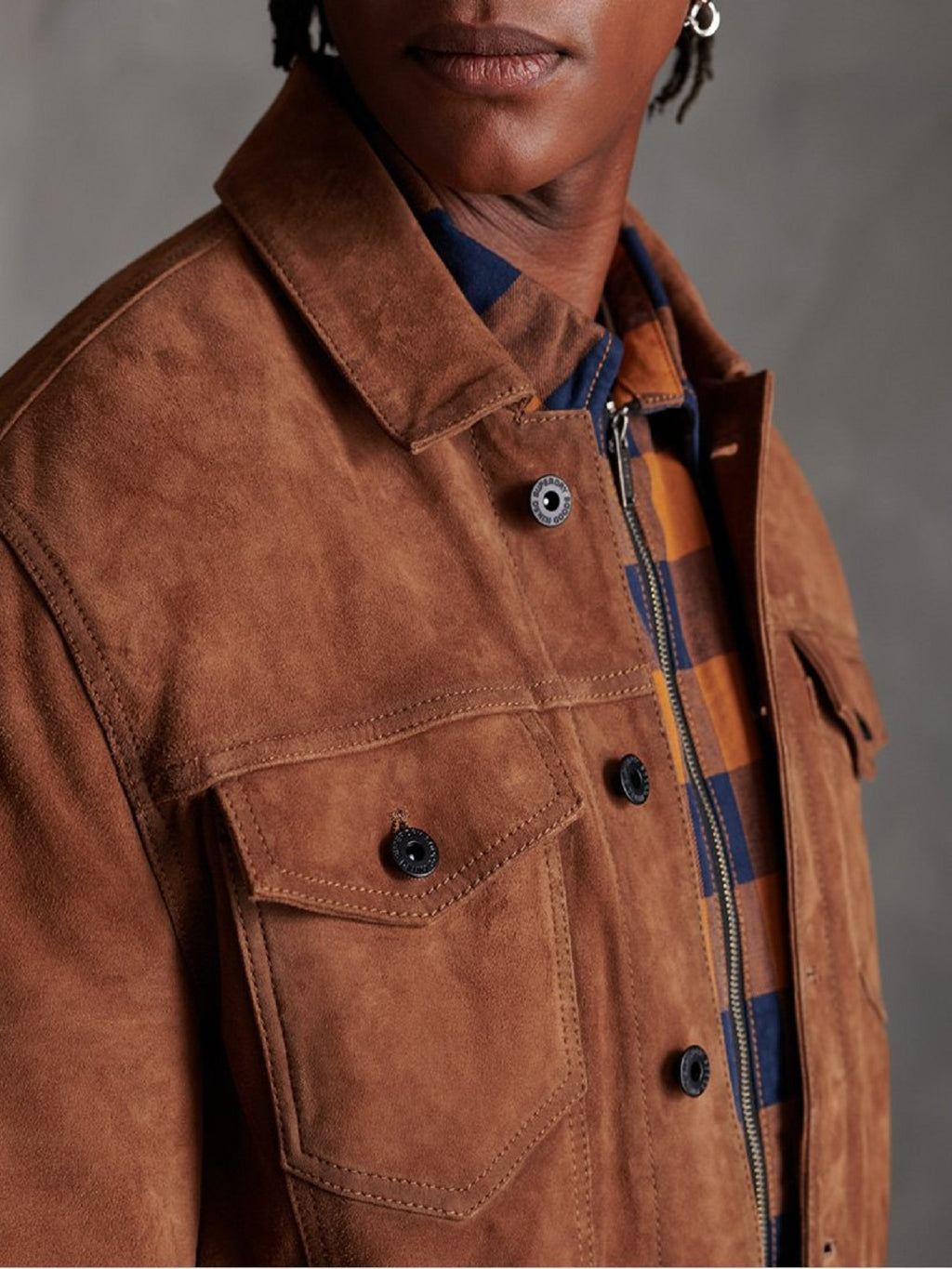 Brown Leather Jacket - Shearling leather