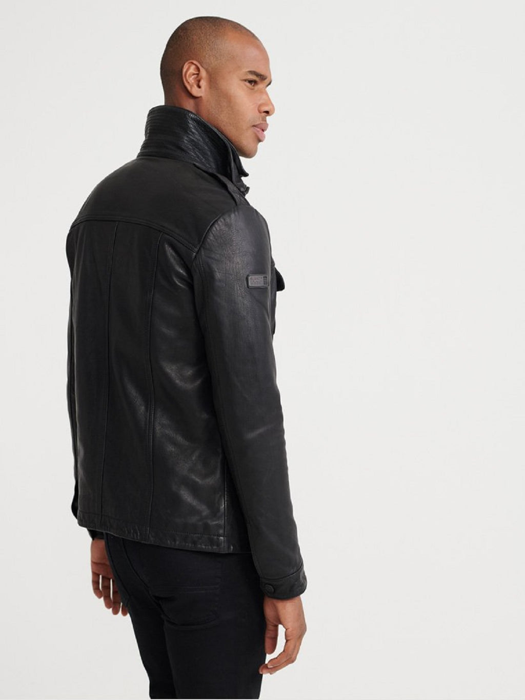 Black Leather Jacket - Shearling leather