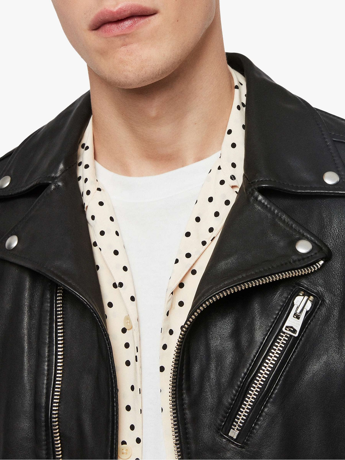 Natty Black Jacket For Men - Shearling leather