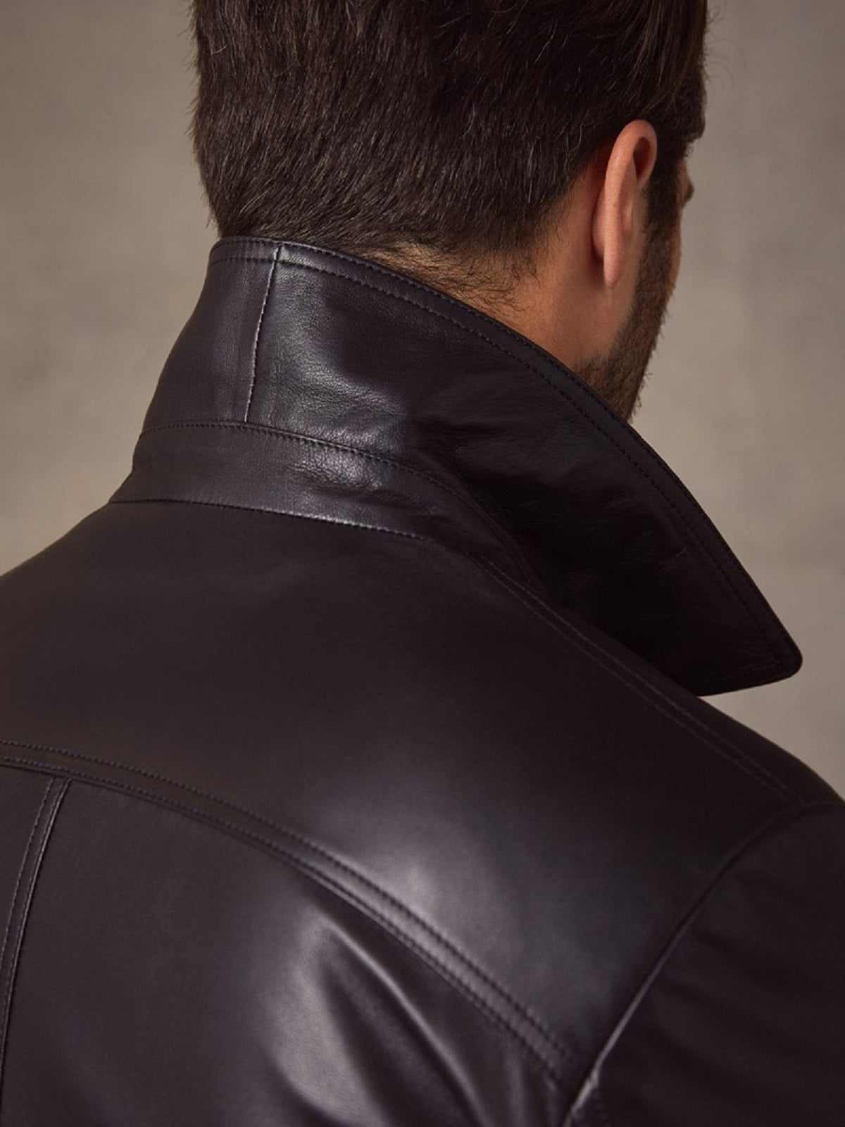 Men Vintage Black Leather Jacket - Shearling leather