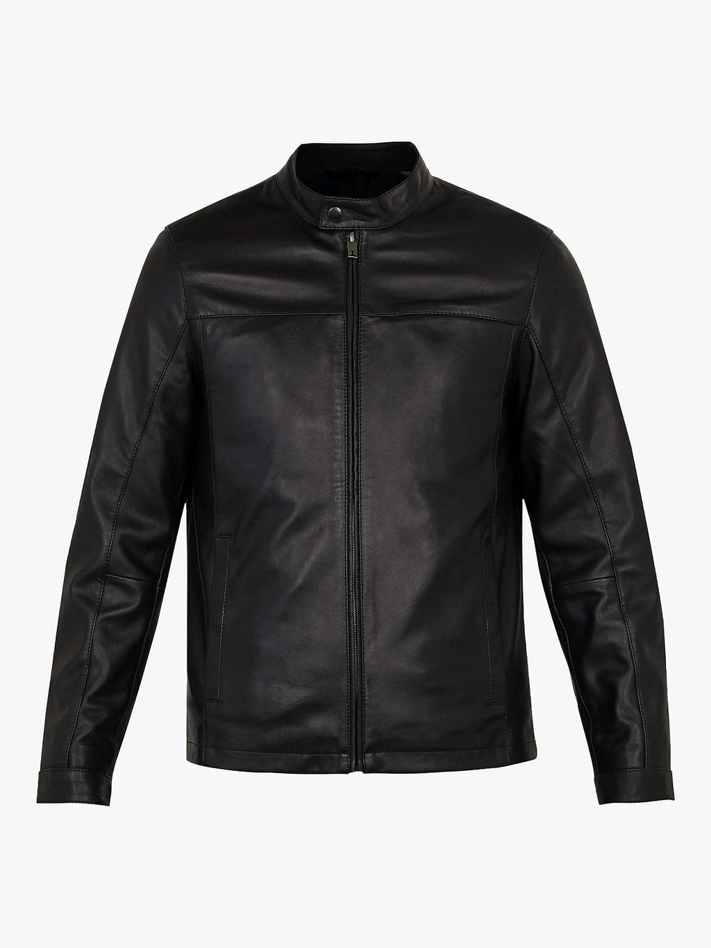 Black Leather Jacket - Shearling leather