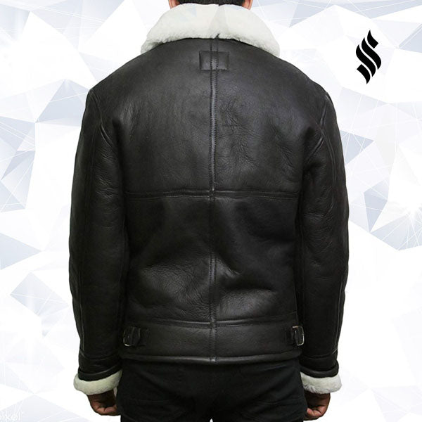 Men's Aviator RAF B3 shearling sheepskin Flying Bomber jacket - Shearling leather