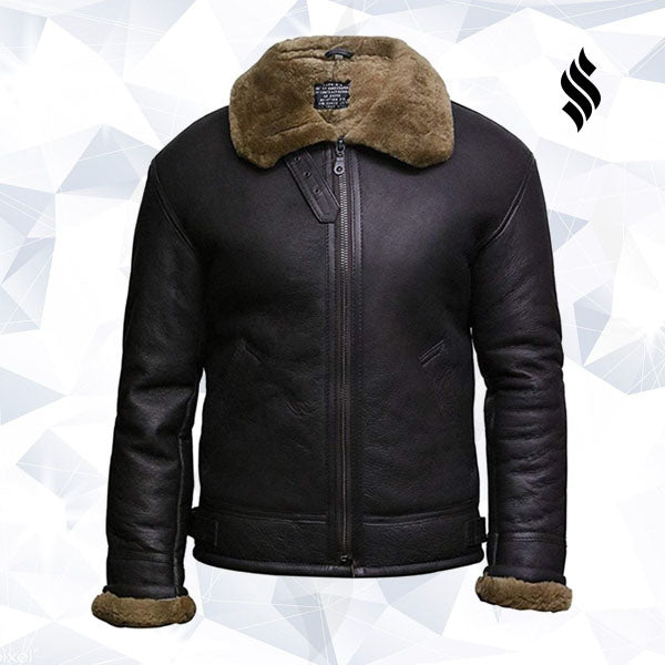 Men's Aviator RAF B3 shearling sheepskin Flying Bomber jacket - Shearling leather