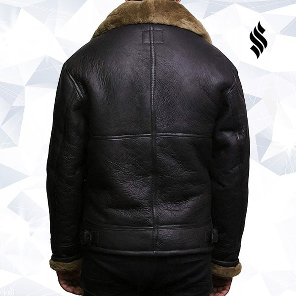 Men's Aviator RAF B3 shearling sheepskin Flying Bomber jacket - Shearling leather