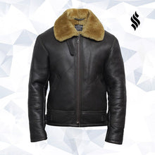 Load image into Gallery viewer, Men&#39;s Aviator RAF B3 shearling sheepskin Flying Bomber jacket - Shearling leather
