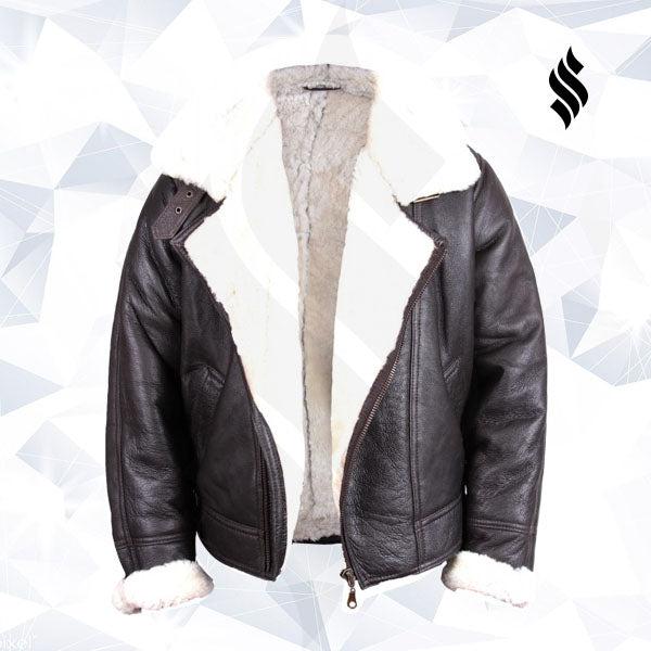Men's B3 Aviator Shearling Sheepskin Leather Flying Jacket - Shearling leather