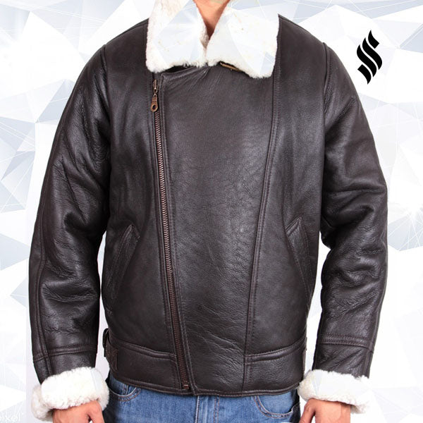 Men's B3 Aviator Shearling Sheepskin Leather Flying Jacket - Shearling leather